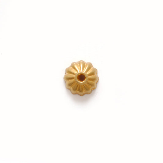 18K yellow gold ending fancy spacer bead cap 6mm - front view