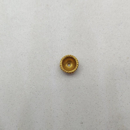 18K gold fancy bead caps 7mm styled on jewelry