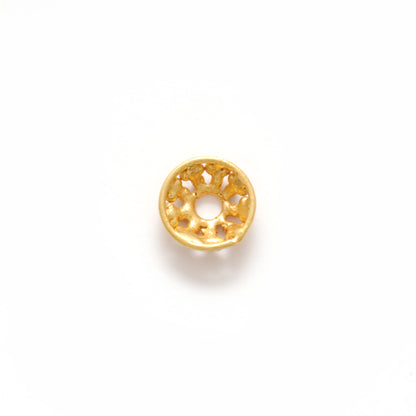 18K gold fancy round caps 6mm overhead view Jaipur