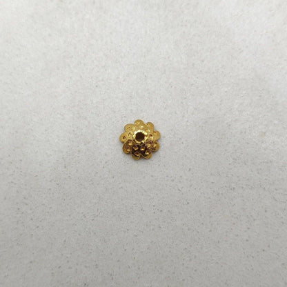 18K yellow gold floral bead cap - side profile