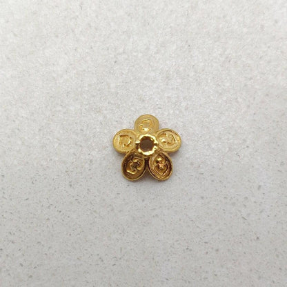 18K gold floral caps 7mm overhead view Jaipur