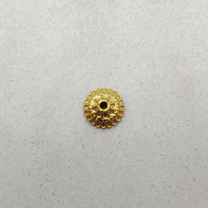 18K yellow gold floral spacer cap - overhead view