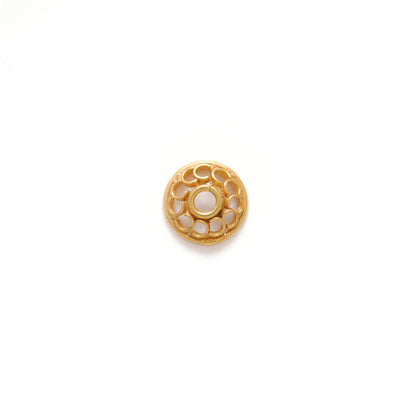 18K yellow gold flower bead caps finding 7mm front view