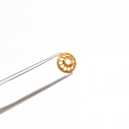 18K gold flower bead cap 7mm side profile