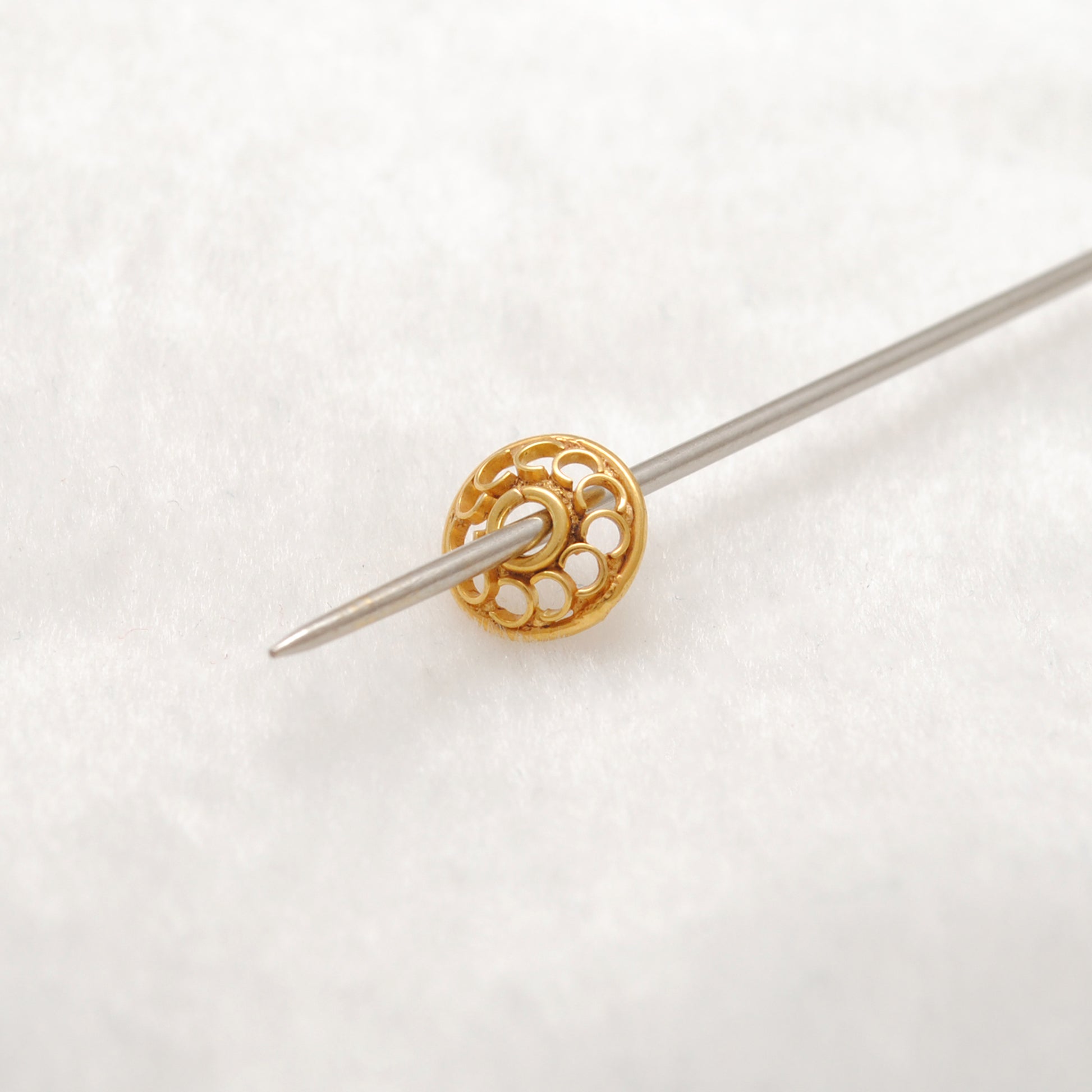18K gold flower caps 7mm scale reference wholesale