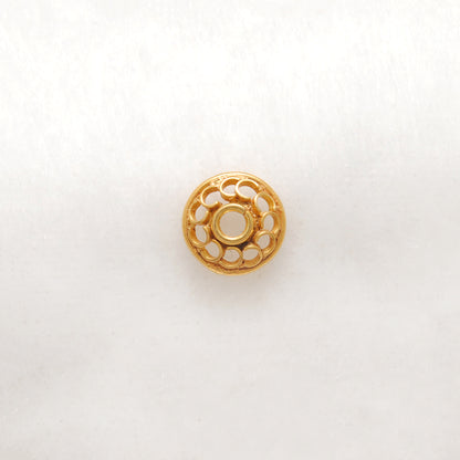 18K gold flower bead cap 7mm styled on jewelry