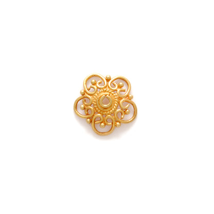 18K gold handmade spacer cap 10mm close-up artisan detail