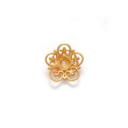 18K gold handmade spacer cap 10mm overhead view Jaipur