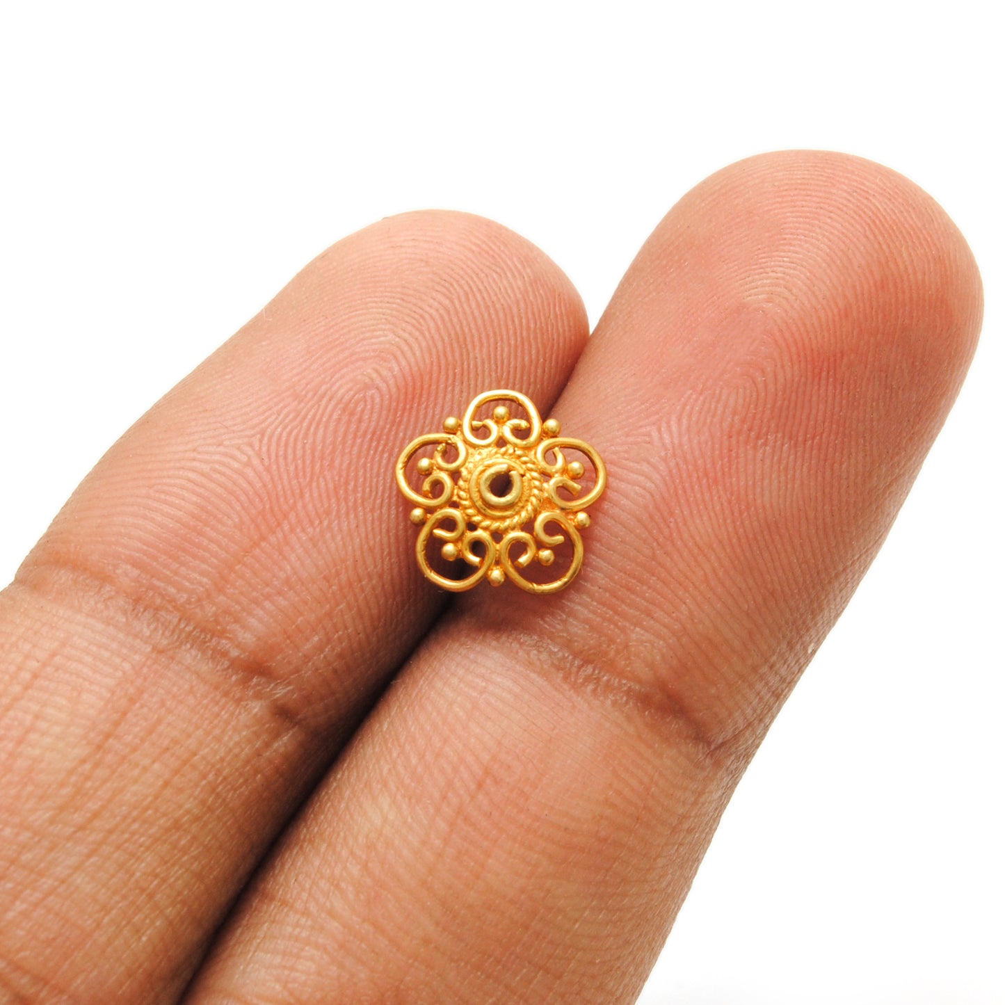 18K gold handmade spacer cap 10mm side profile