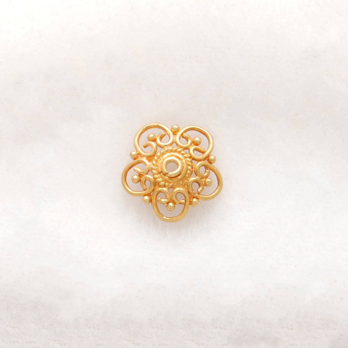 18K gold handmade spacer cap 10mm styled on statement jewelry