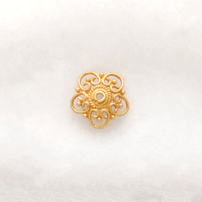 18K gold handmade spacer cap 10mm styled on statement jewelry