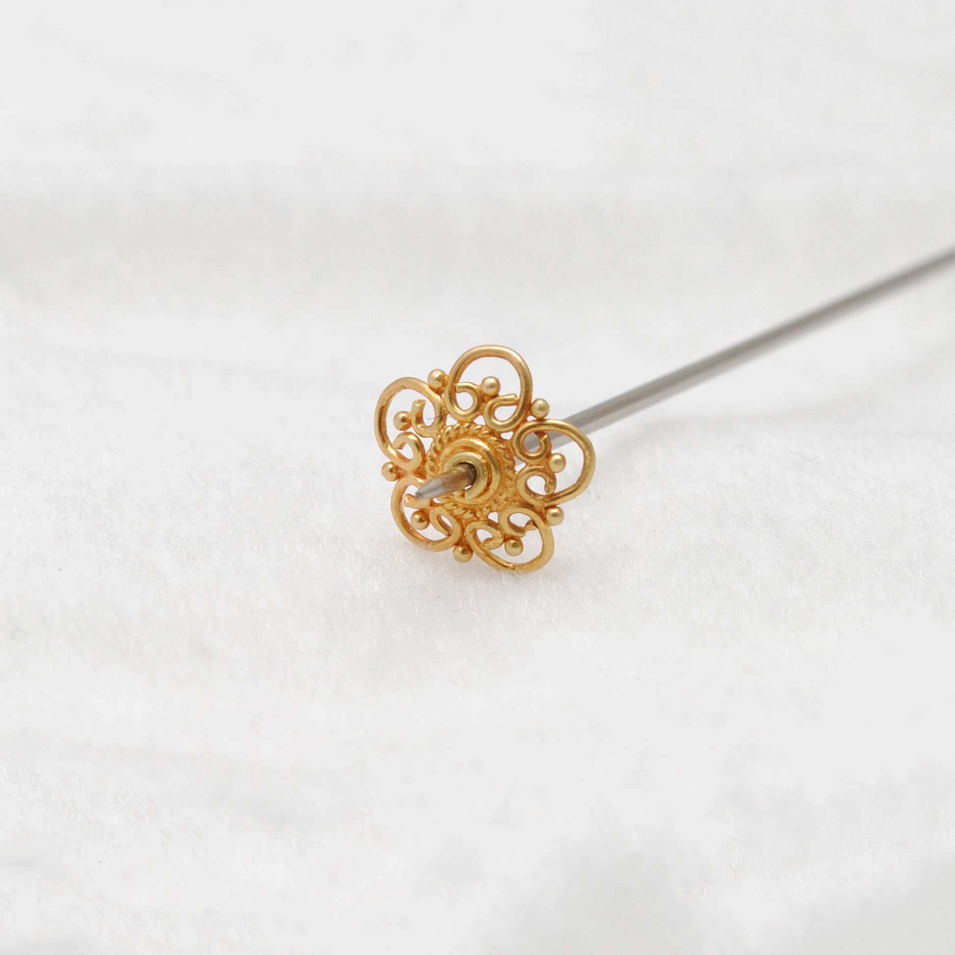 18K gold handmade spacer cap 10mm multiple angles display