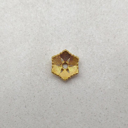 18K gold hexagonal spacer cap overhead view Jaipur