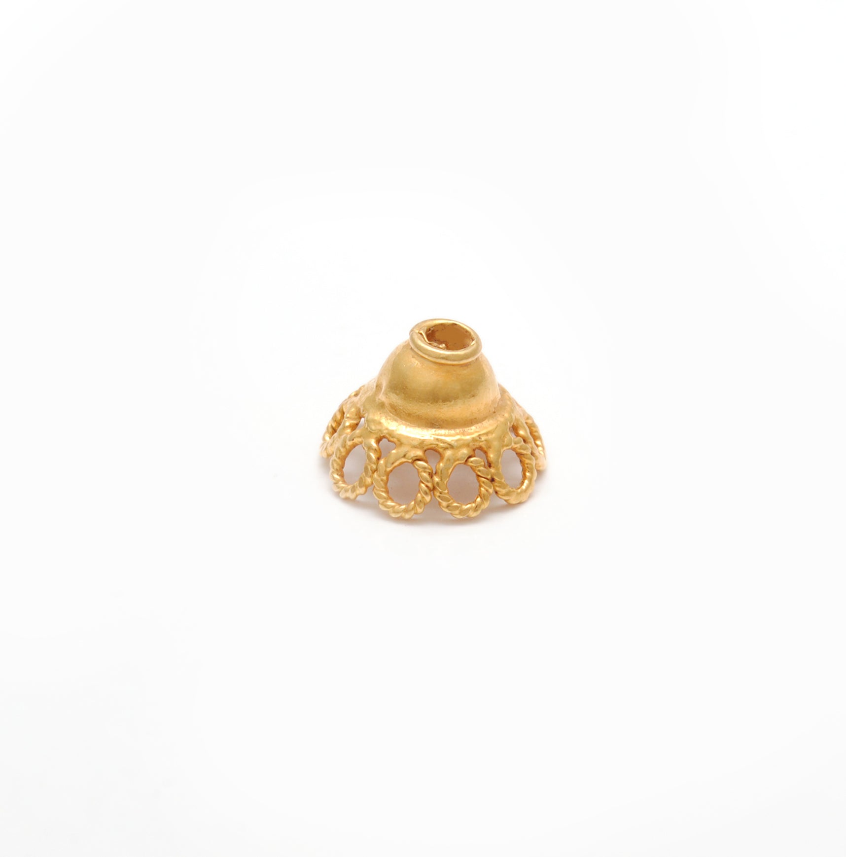 18K gold spacer bead cap DIY 9mm close-up detail