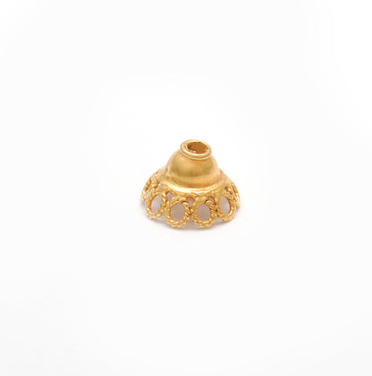 18K gold spacer bead cap DIY 9mm close-up detail
