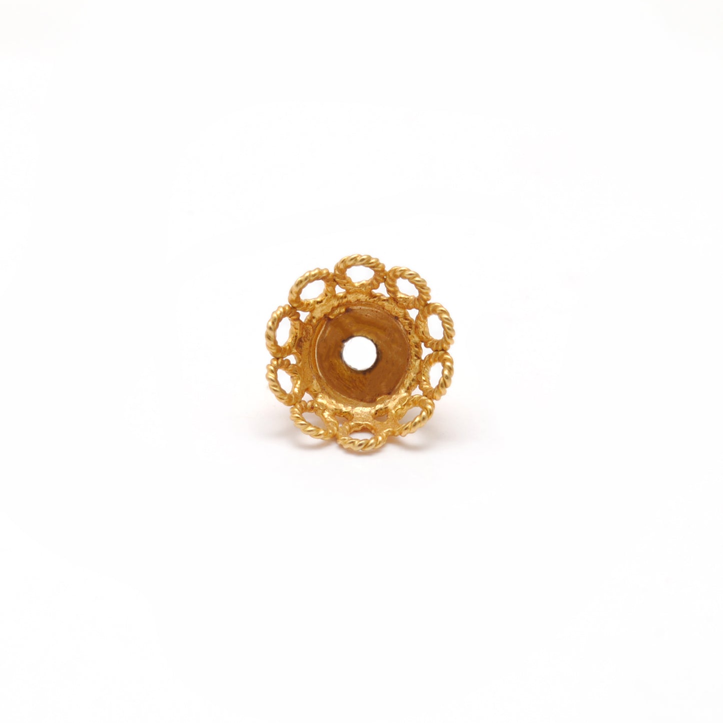 18K gold spacer cap DIY 9mm overhead view Jaipur