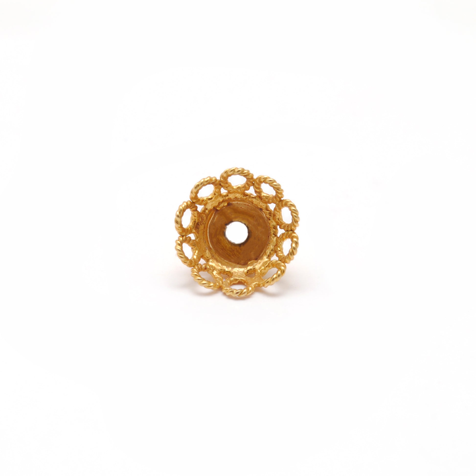 18K gold spacer cap DIY 9mm overhead view Jaipur