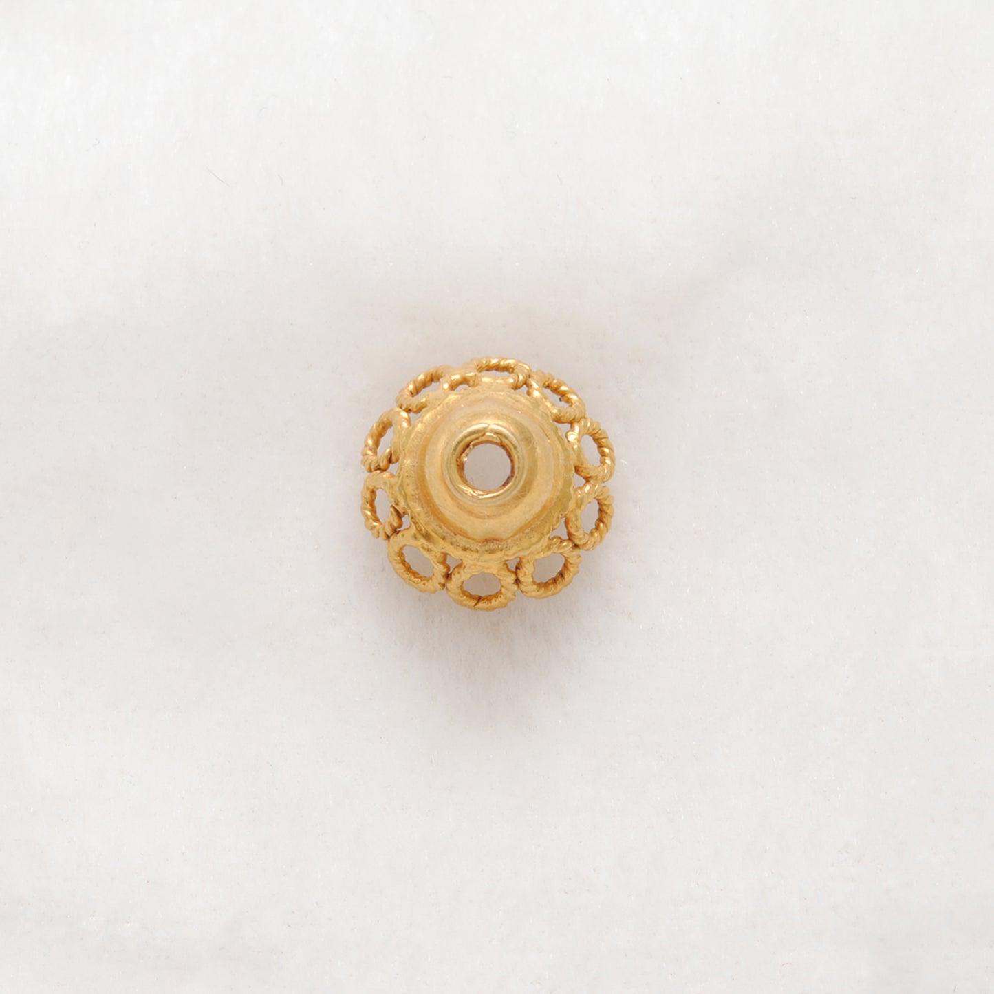 18K gold spacer cap DIY 9mm styled on jewelry