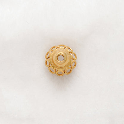 18K gold spacer cap DIY 9mm styled on jewelry