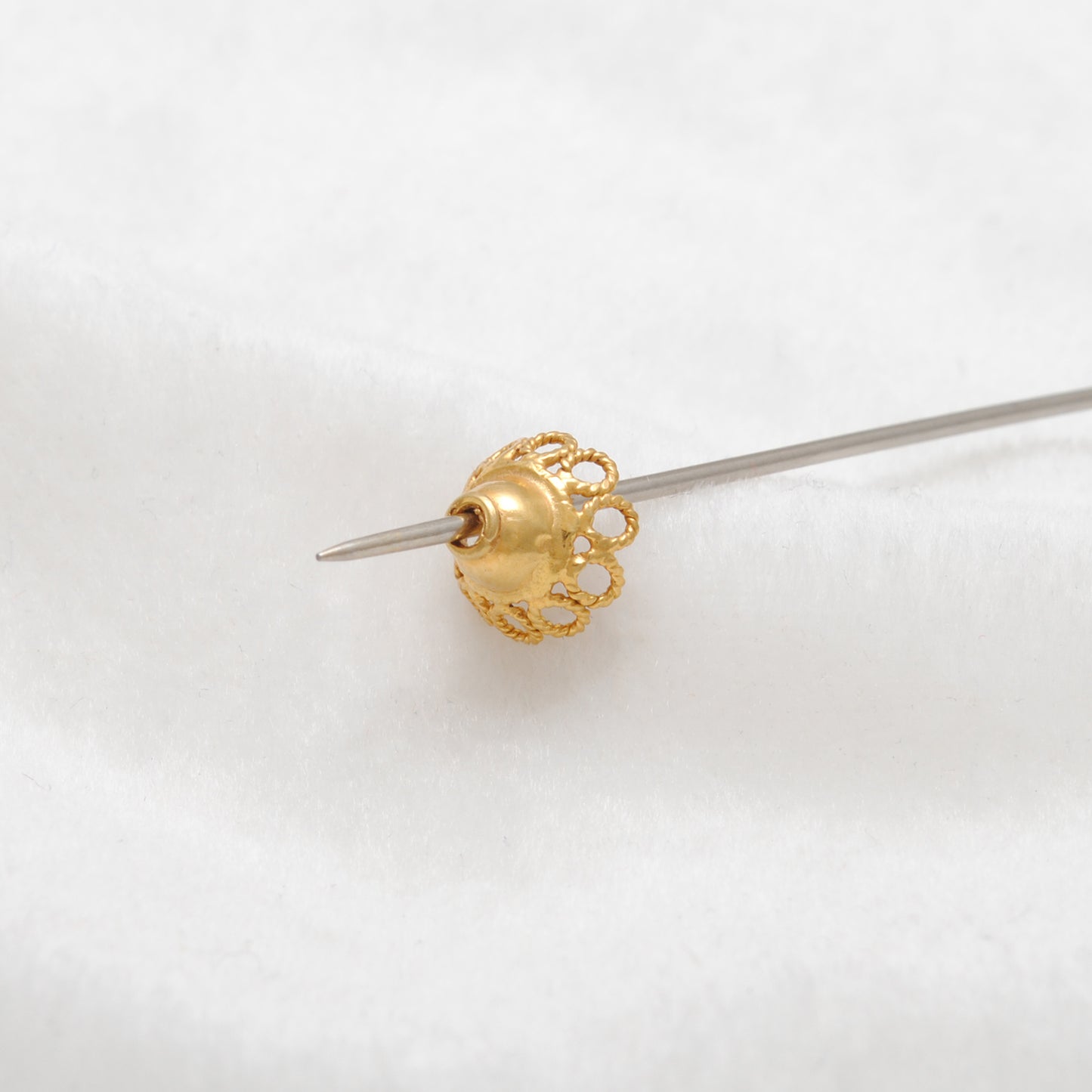 18K gold spacer bead cap 9mm multiple angles display