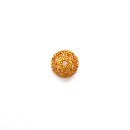 18K yellow gold spacer bead cap jewelry supply - front view
