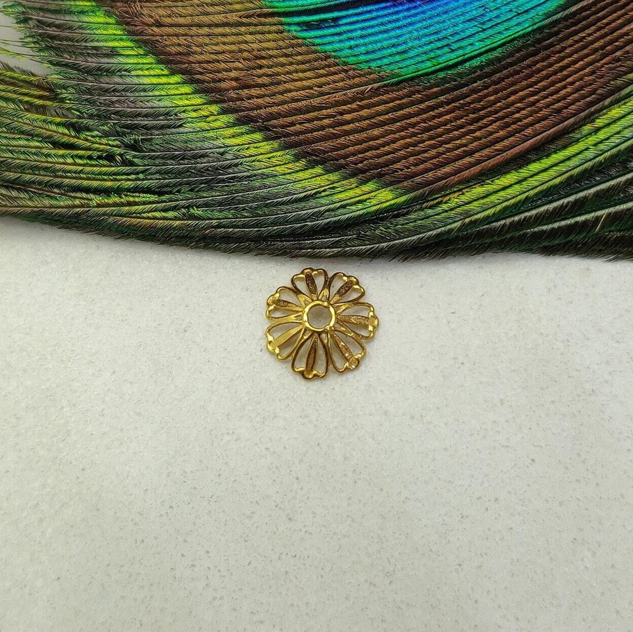 18K yellow gold spacer beads caps findings front view