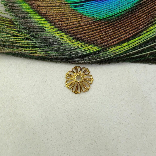 18K yellow gold spacer beads caps findings front view