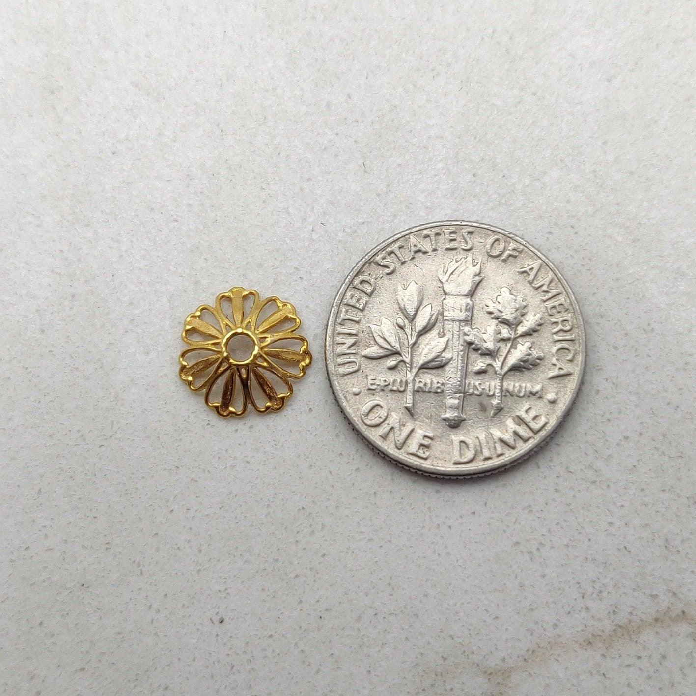 18K gold spacer caps findings styled on jewelry