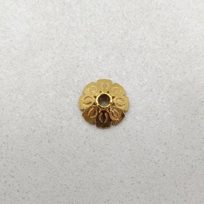 18K gold spacer cap 8mm craft styled on jewelry