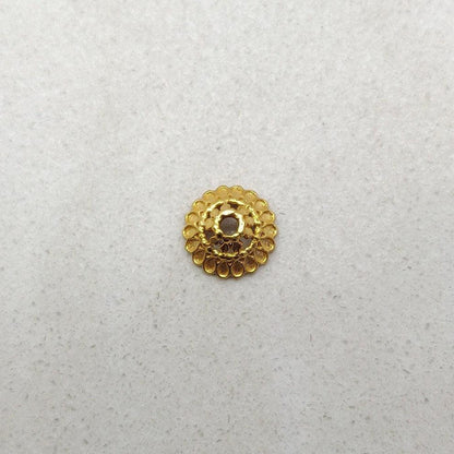 18K yellow gold spacer cap beads - overhead view Jaipur