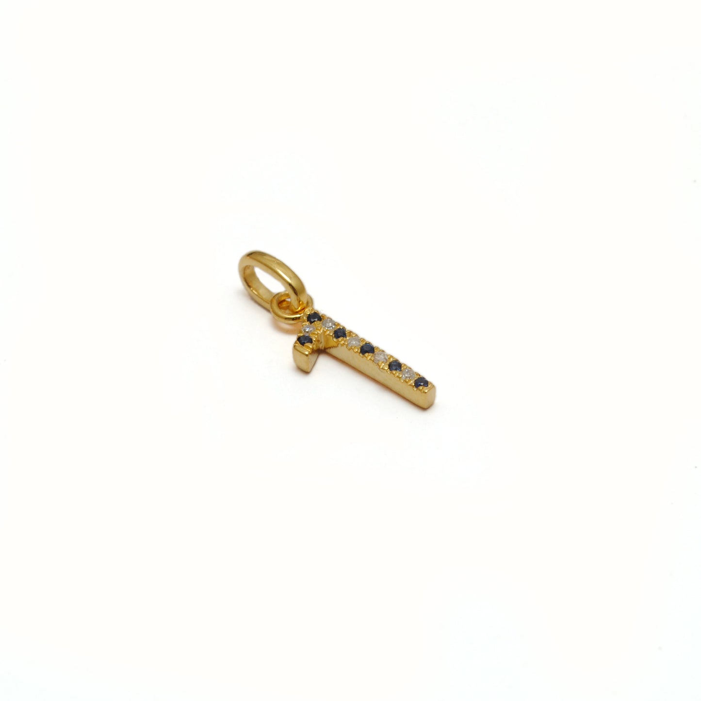 Natural Tsavorite Charm 1 initial Number | Ruby Gemstone 925 Silver Gold Plated Jewelry
