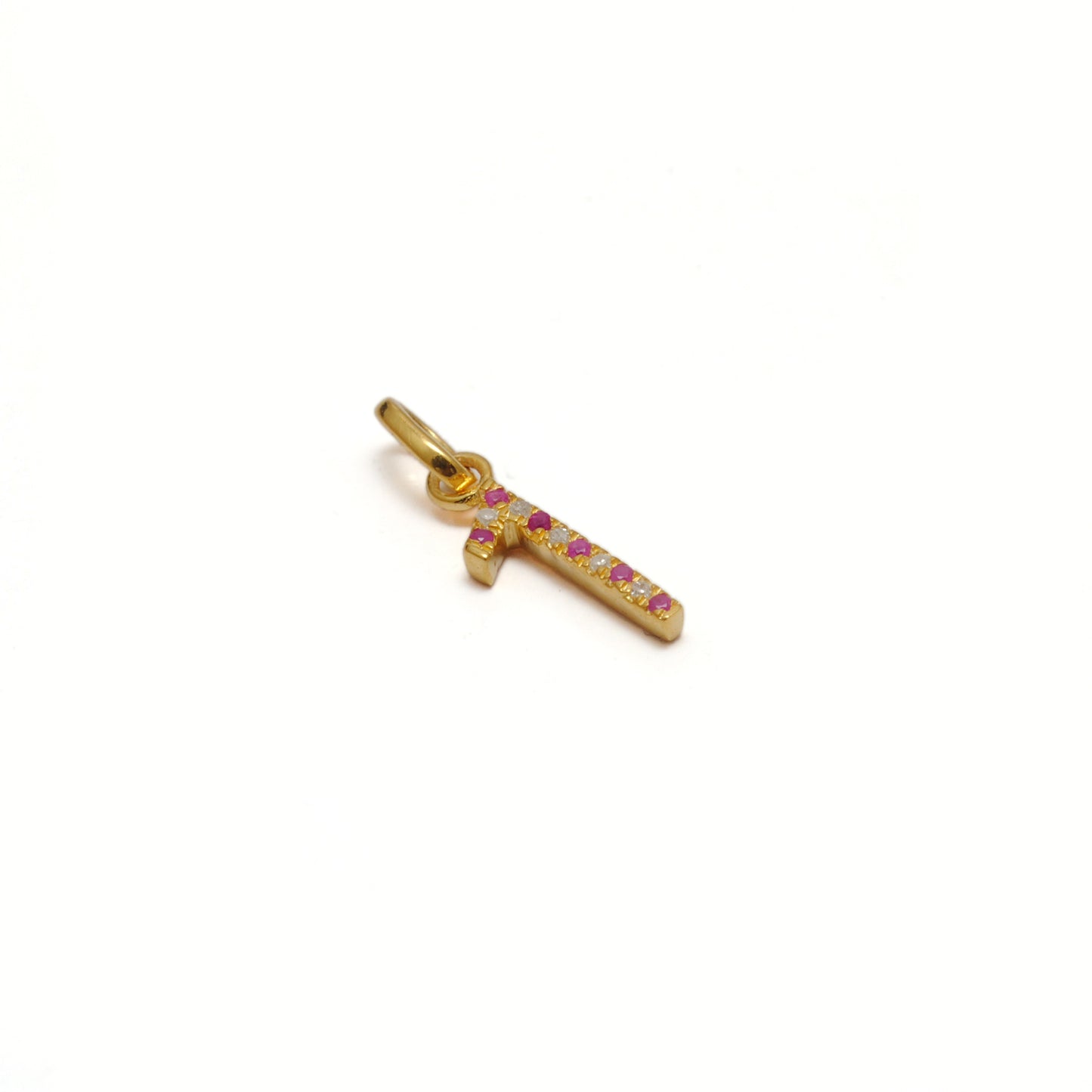 Natural Tsavorite Charm 1 initial Number | Ruby Gemstone 925 Silver Gold Plated Jewelry