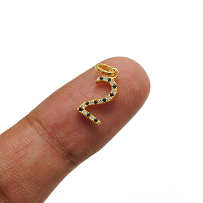 925 Sterling Silver Numeric 2 Charm with Diamond Accent – Ruby, Blue Sapphire & Tsavorite, 18.70mm