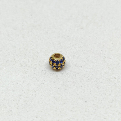 4mm Blue Sapphire Gold Ball Bead – Side Profile View
