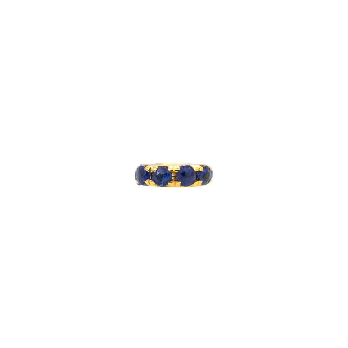 4mm Blue Sapphire Pavé Gold Wheel Spacer – Side Profile