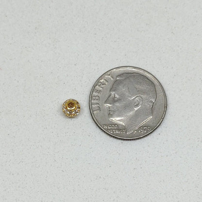 4mm Diamond 14K Gold Ball Spacer Finding – Overhead View