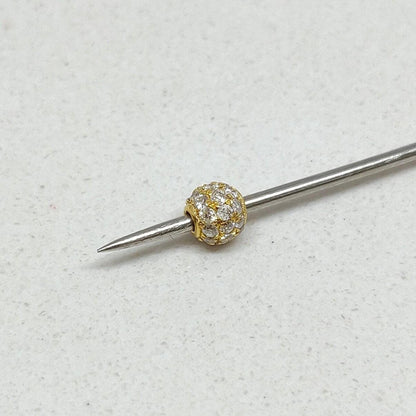 4mm Diamond Pavé Gold Ball Bead – Side Profile