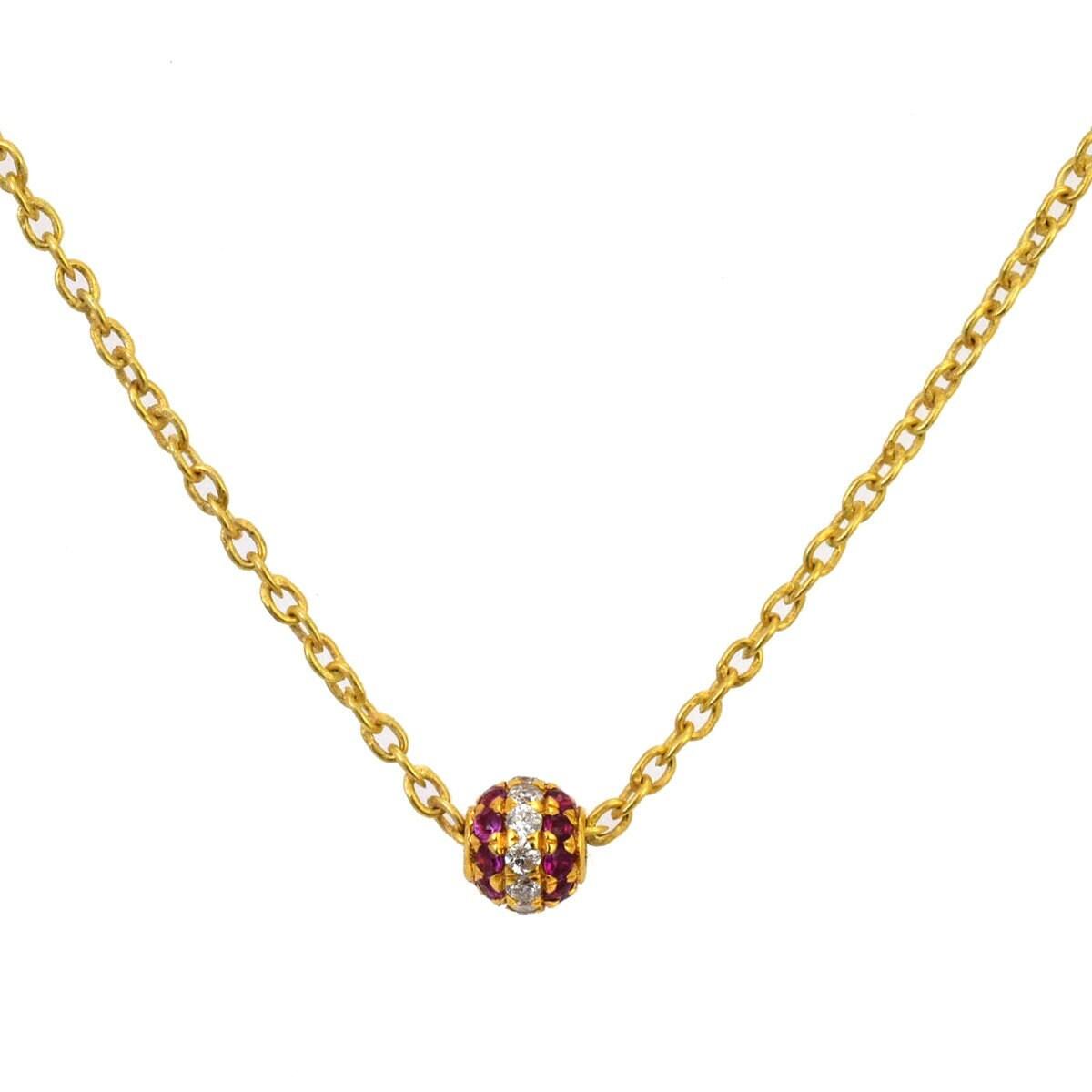4mm Diamond Pavé Gold Spacer Ball Bead – Side Profile