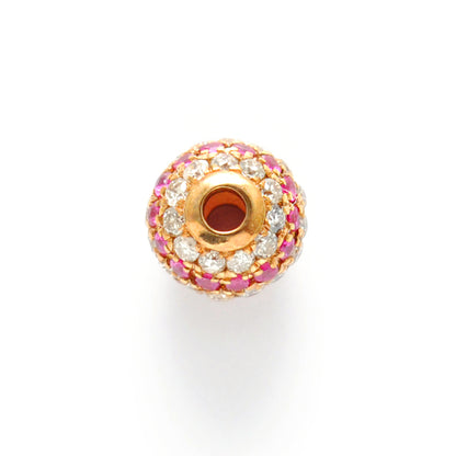 4mm Diamond Ruby Gold Ball Bead – Side Profile