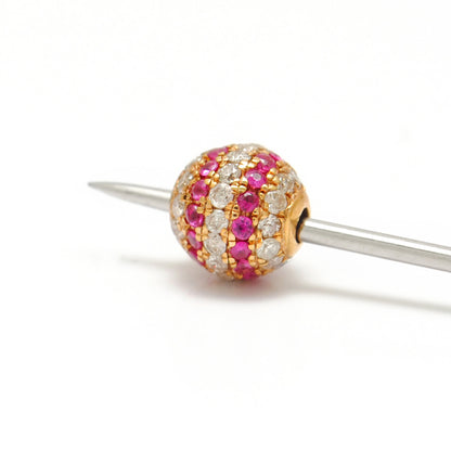 4mm Diamond Ruby Solid Gold Ball Bead – Hole Size Detail