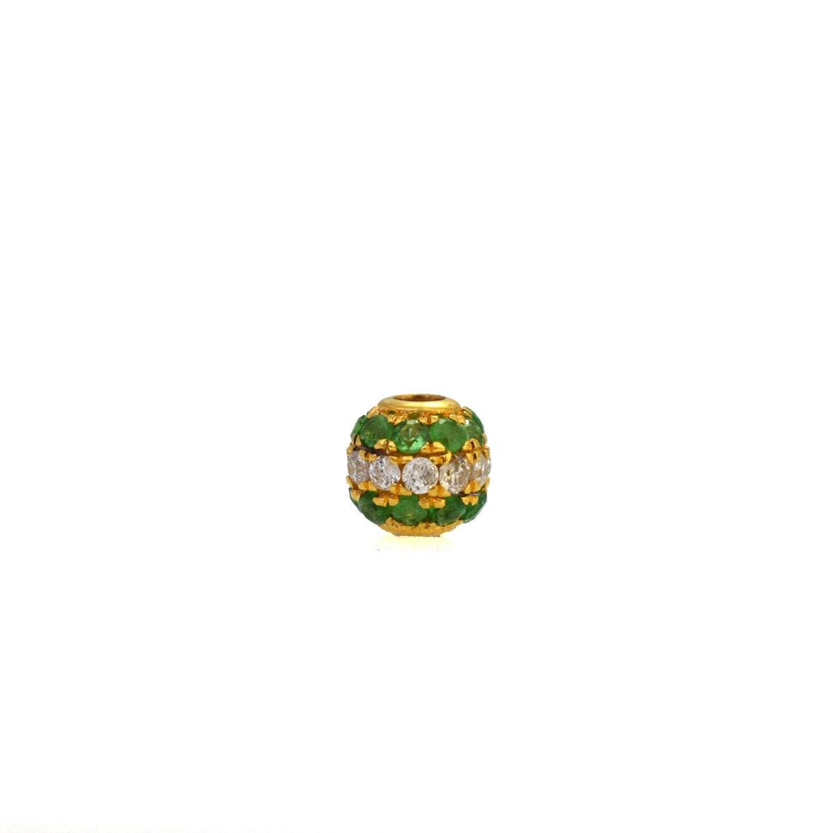 4mm Diamond Tsavorite 14K Gold Spacer – Overhead View