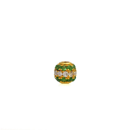 4mm Diamond Tsavorite 14K Gold Spacer – Overhead View