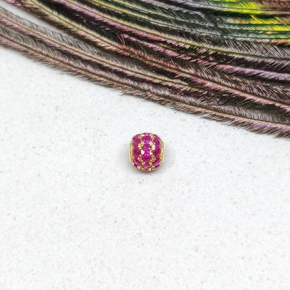 4mm Ruby Pavé Gold Ball Bead – Side Profile