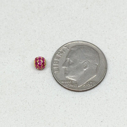 4mm Ruby Solid Gold Ball Bead – Angle View