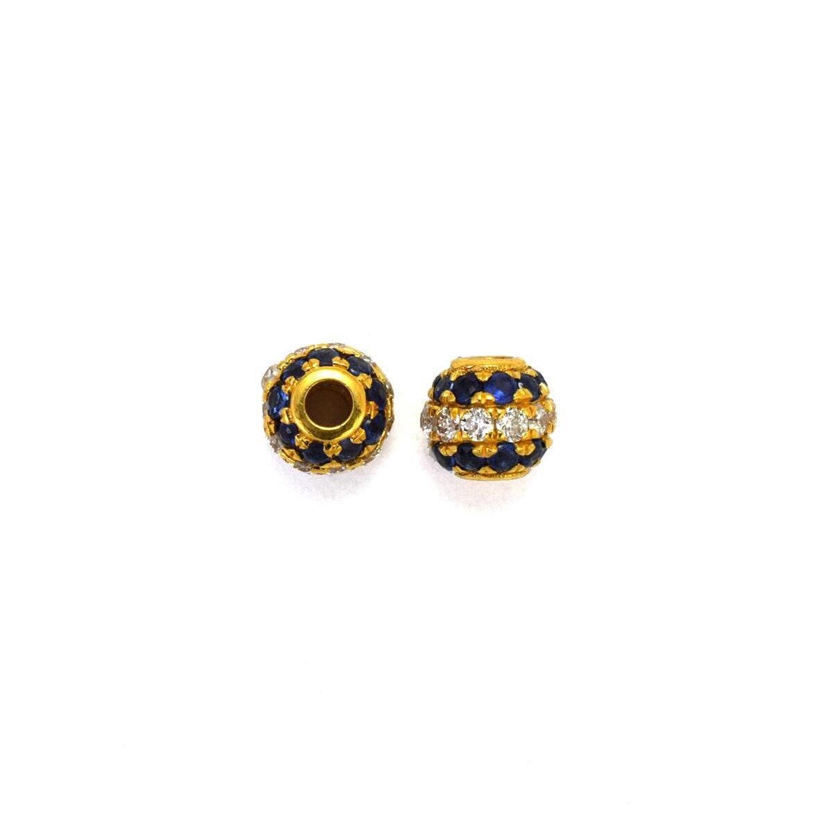 4mm Sapphire Diamond Gold Ball Bead – Side Profile