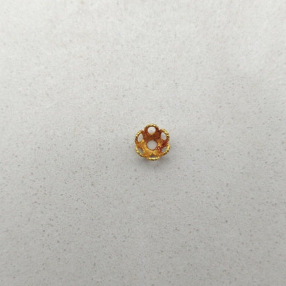 5mm 18K gold bead cap spacer styled on petite bracelet