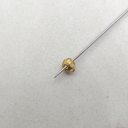 5mm 18K gold bead caps - overhead view Jaipur