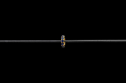 5mm Blue Sapphire 14K Gold Wheel Spacer – Overhead View