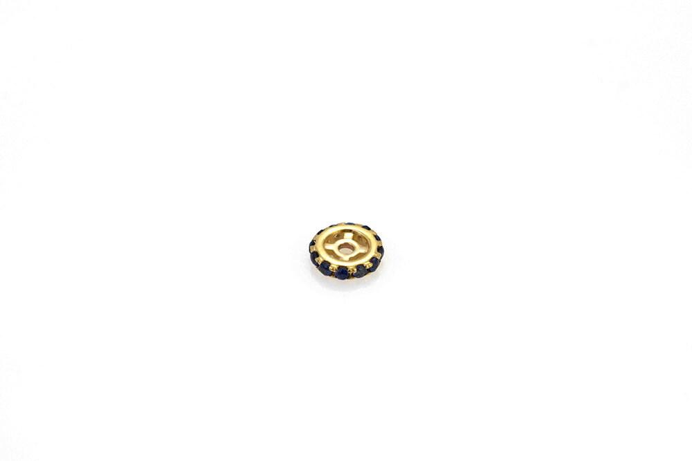 5mm Blue Sapphire Gold Wheel Spacer Finding – Side Profile