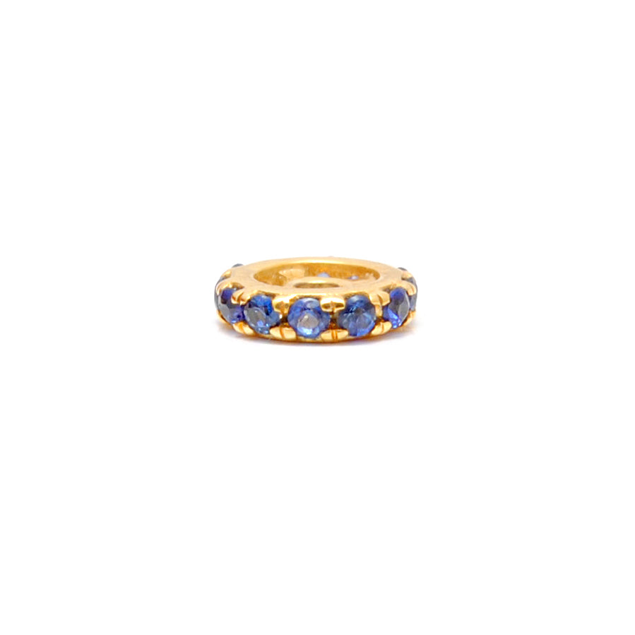 5mm Blue Sapphire Wheel Spacer 14K Gold – Hole Size Detail